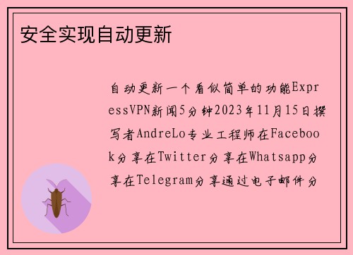 安全实现自动更新 